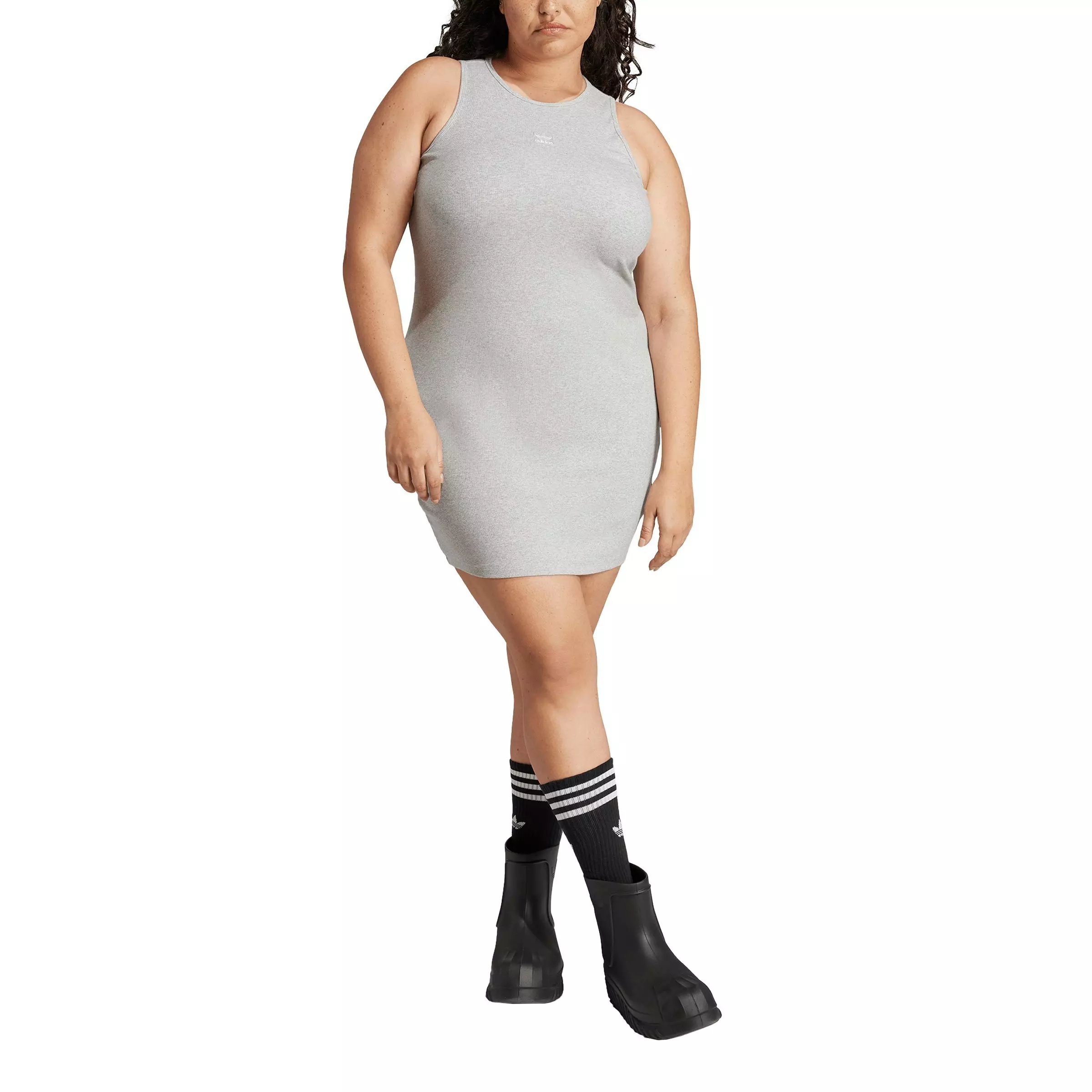 ☆Adidas☆Originals Essentials Rib Tank Dress Grey adidas Essentials Rib Tank Dress - Grey | Free Shipping with